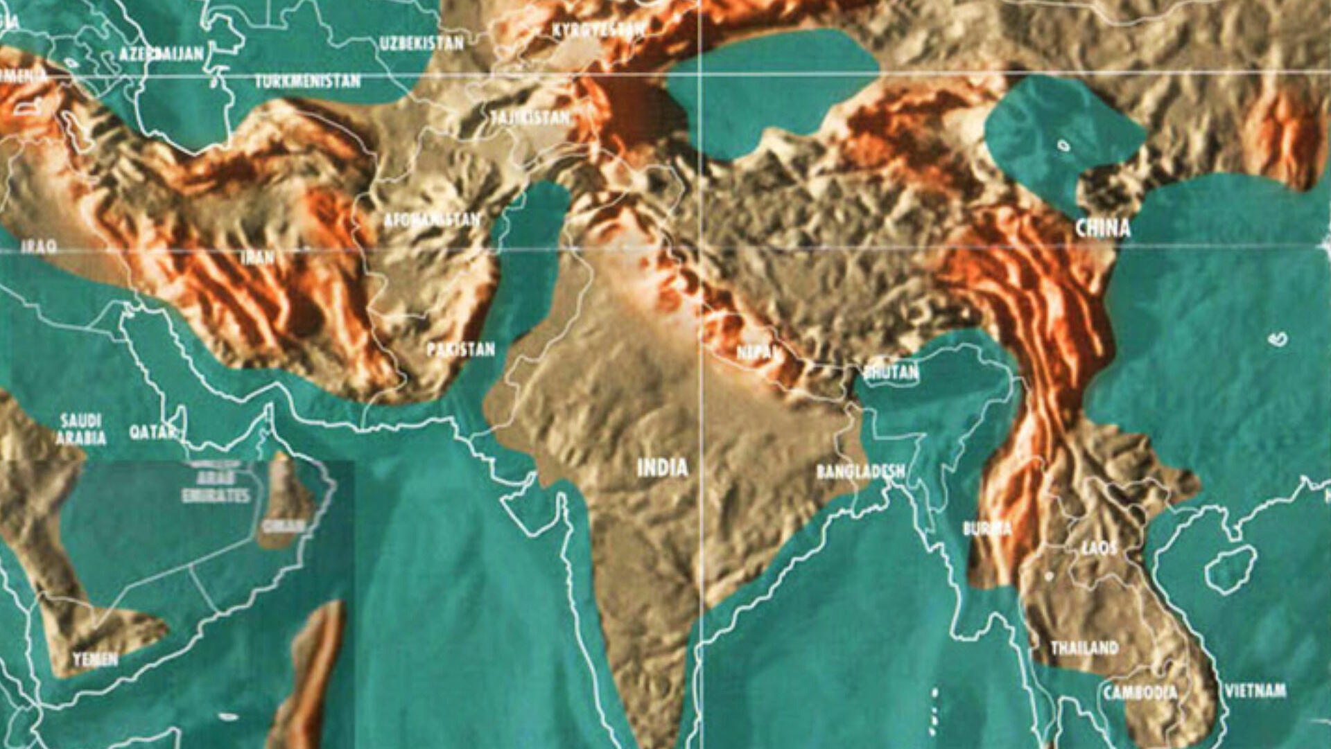 Asia tras subida nivel del mar - Tierra 2050
